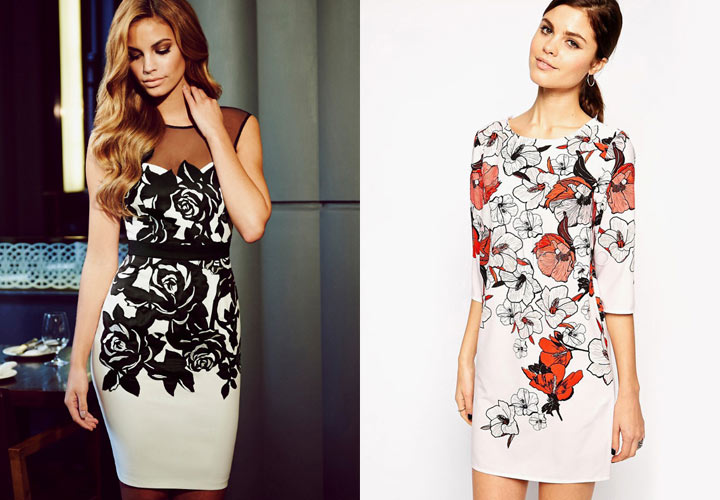 Neujahrskleid 2020 mit Blumendruck