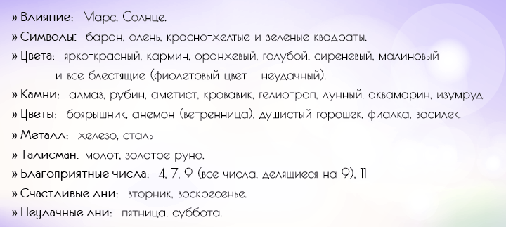 Widder charakteristisch