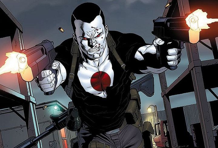 Komischer blutiger Schuss