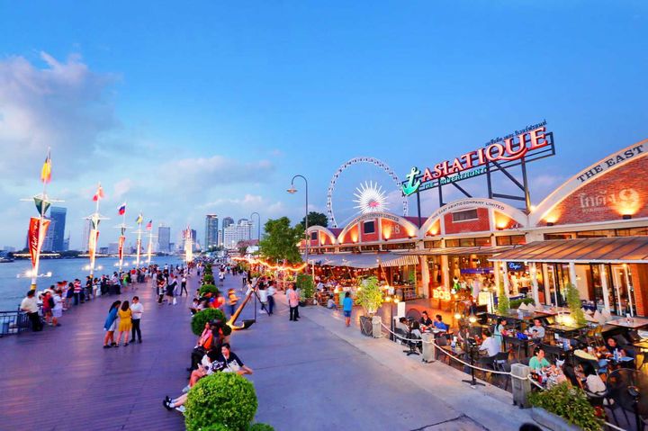 Promenade asiatischen Bangkok