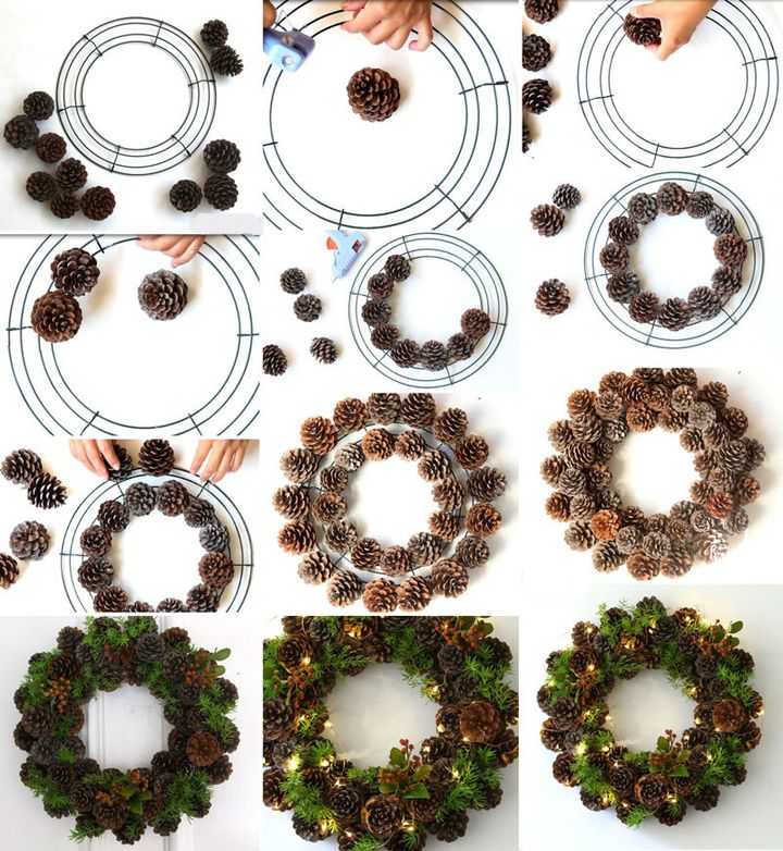 Kranz aus Zapfen zum Selbermachen