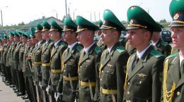 Zeremonielle Errichtung von Grenzschutzbeamten