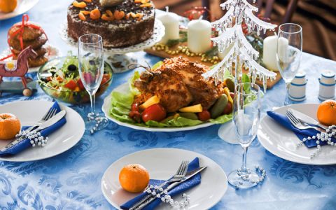 Neujahrstisch in Blautönen für 2020