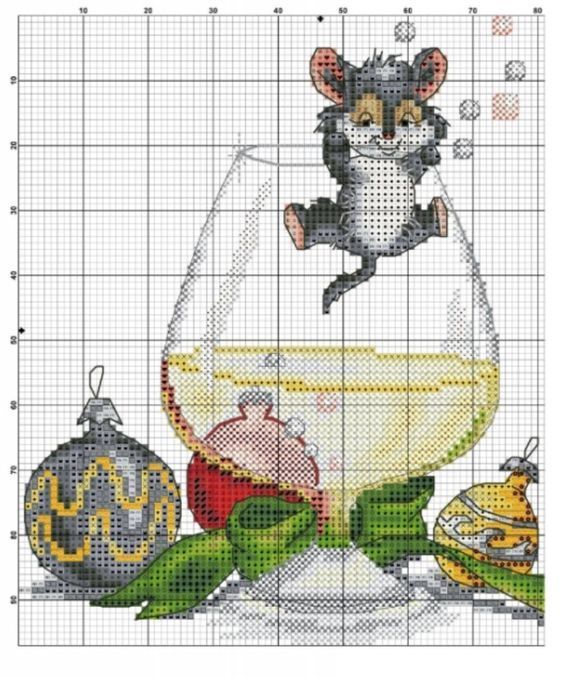 Kreuzstichmuster für Ratte - Symbol von 2020