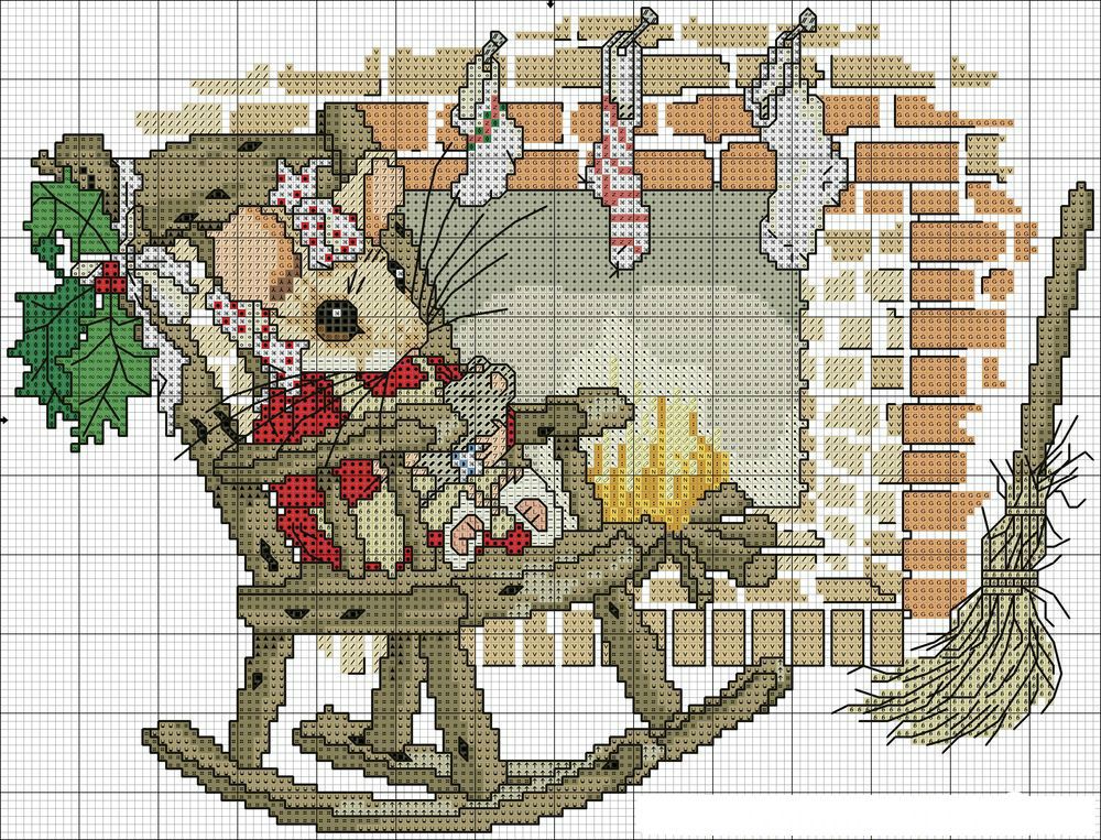 Kreuzstichmuster für Ratte - Symbol von 2020