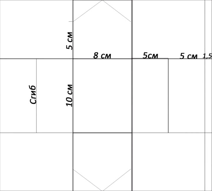 Schablone zur Herstellung eines Neujahrshauses für 2020