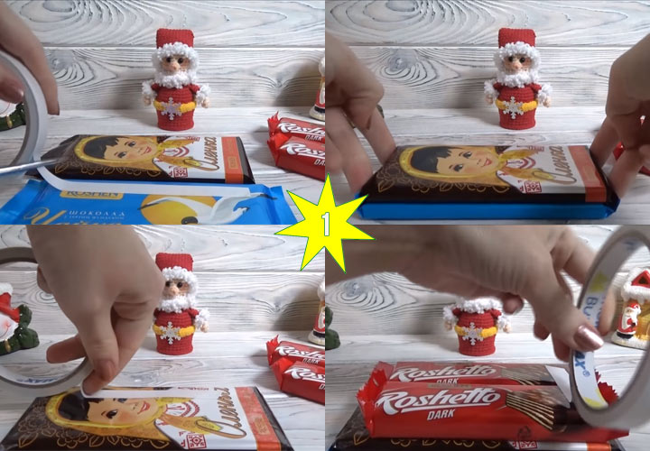 Do-it-yourself-Weihnachtsschlitten aus Süßigkeiten Stufe 1