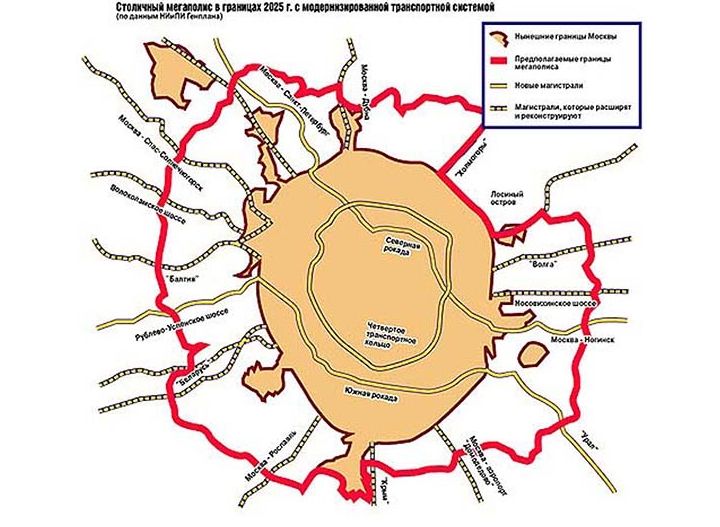 Neue Grenzen von Moskau