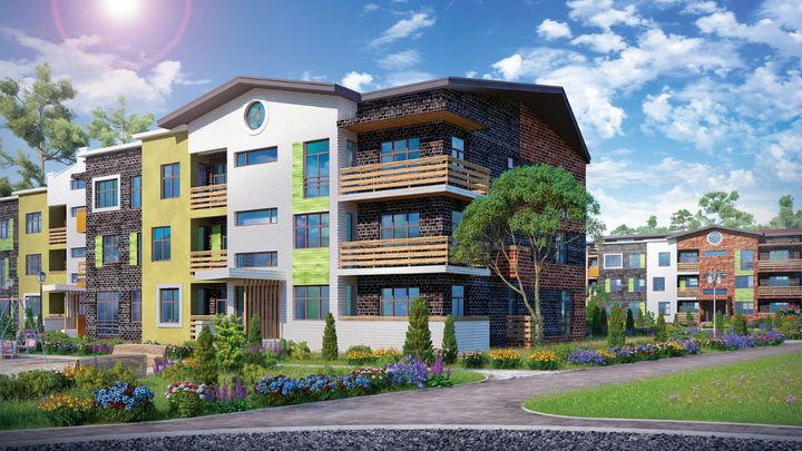 Neubauten in der Nähe von Moskau