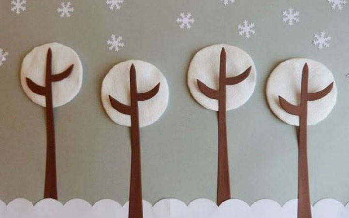 Weihnachtsapplikation aus Wattepads