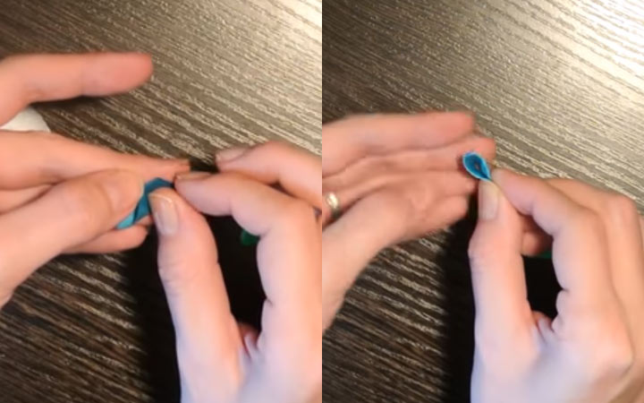 Kanzashi Ratte für 2020 Schritt für Schritt Anleitung Foto und Beschreibung Schritt 1