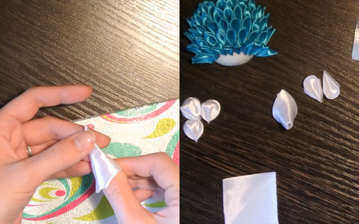 Kanzashi Ratte für 2020 Schritt für Schritt Anleitung Foto und Beschreibung Schritt 4