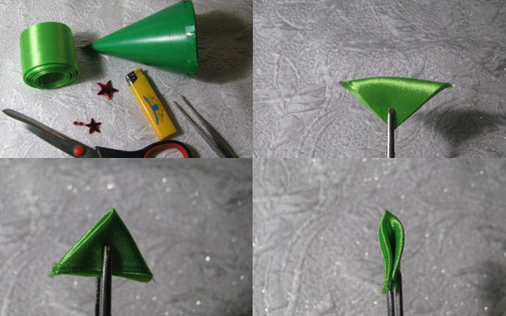 Kanzashis Fischgrätenmuster Schritt für Schritt Anleitung 2