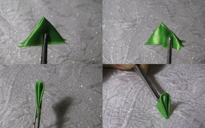 Kanzashis Fischgrätenmuster Schritt für Schritt Anleitung 3