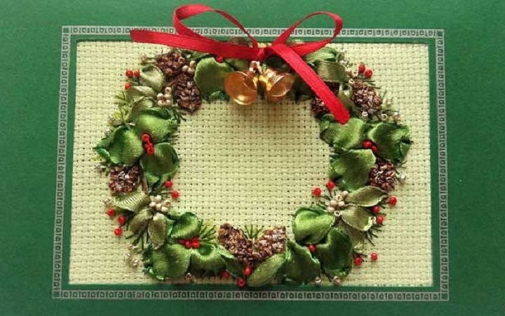 Neujahrskarten aus Satinbändern