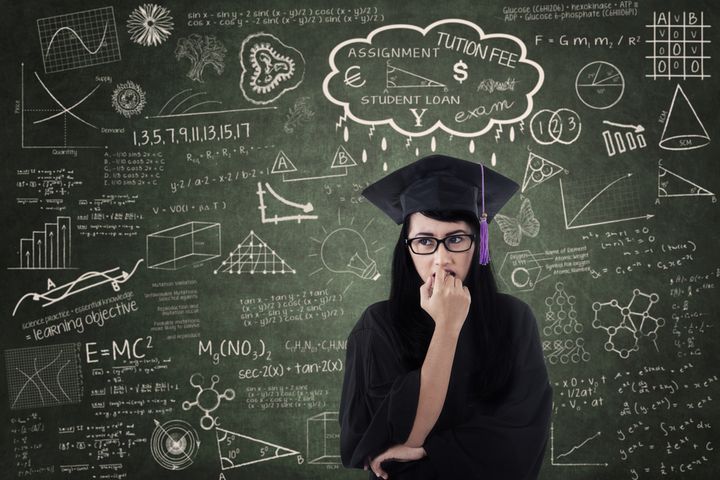 Student an der Tafel