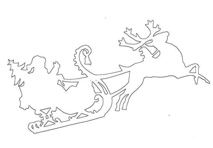 Neujahrsausschnitte an den Fenstern