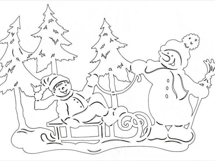 Neujahrsausschnitte an den Fenstern