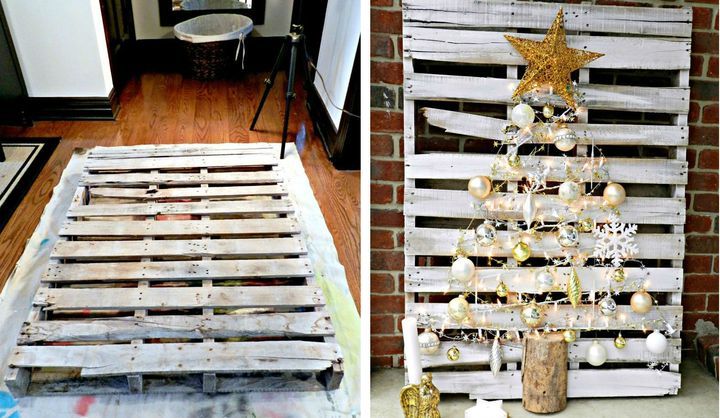 Weihnachtsbaum aus einer Palette