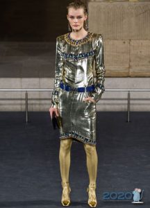 Silber Chanel Kleid Herbst-Winter 2019-2020