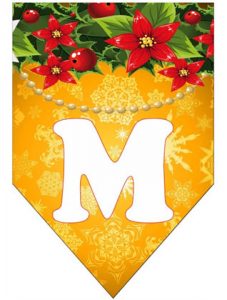 Stretching (Girlande) Frohes Neues Jahr Buchstabe M