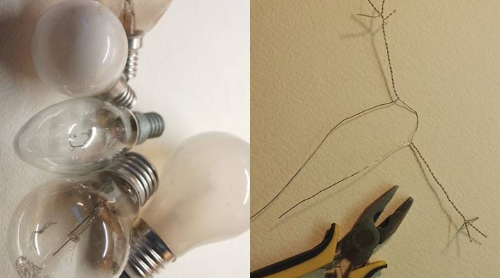 Schneemänner aus Glühbirnen für 2020