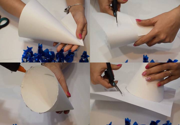 Weihnachtsbaum aus Süßigkeiten für das neue Jahr 2020 Schritt für Schritt Anleitung 1