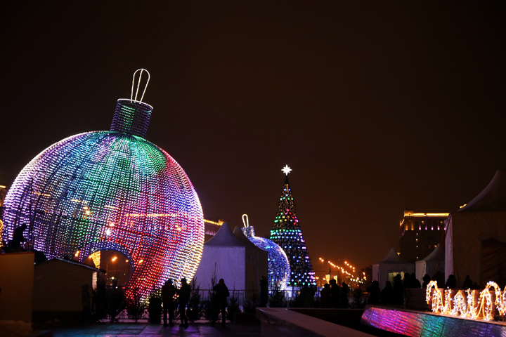 Poklonnaya Hill für das neue Jahr