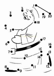 Zeichnen und malen nach Punkten - Weihnachtsmann