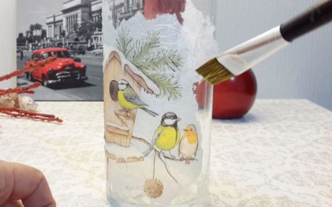 Decoupage Vase Anleitung Schritt 5