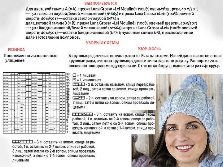 Mütze Melange verknoten