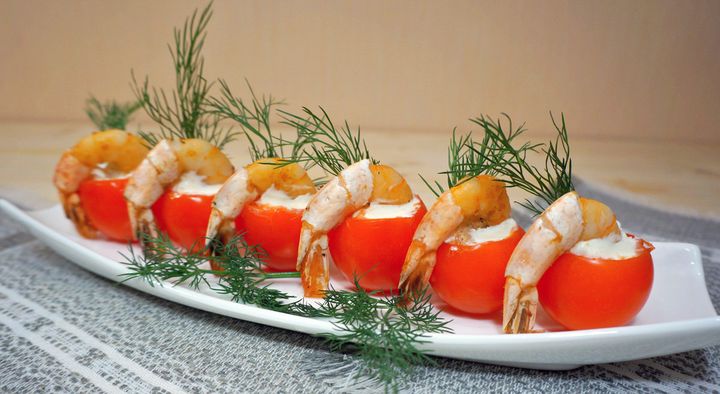 Gefüllte Garnelen Kirsche