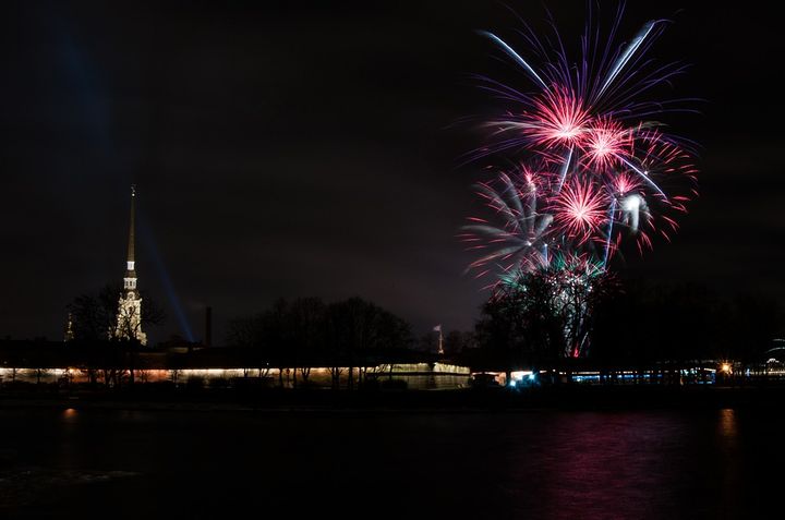 Neujahrsfeuerwerk am Schlossplatz