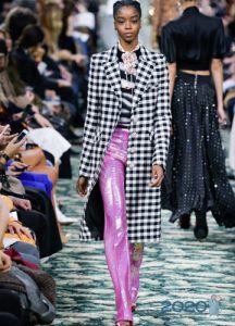 Karierter Schwarzweiss-Mantel Herbst-Winter 2019-2020