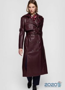 Modischer Burgunder-Regenmantel Herbst-Winter 2019-2020