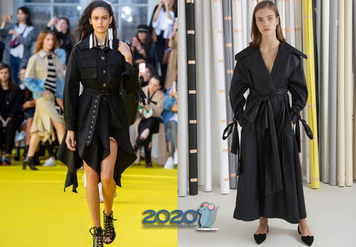 Modischer schwarzer Trenchcoat Herbst-Winter 2019-2020