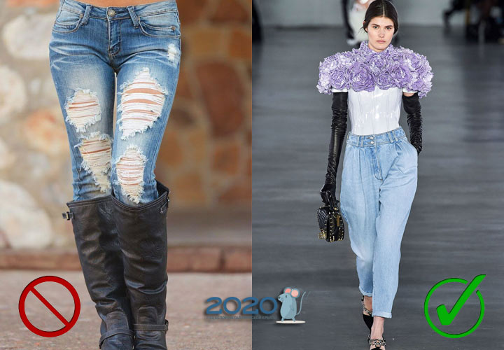 Jeans mit großen Löchern - Antitrend Herbst-Winter 2019-2020