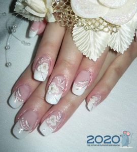 Hochzeit French Manicure mit Modellierung Winter 2019-2020