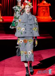 Dolce Gabbanna kurzes kariertes Cape Herbst-Winter 2019-2020