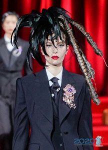 Dolce Gabbanna Federhut Herbst Winter 2019-2020