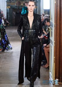 Glänzender schwarzer Overall Herbst-Winter 2019-2020