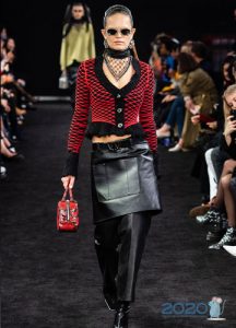 Schwarzer Lederrock Herbst-Winter 2019-2020