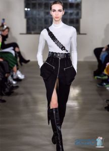 Herbst Winter 2019-2020 Rock mit hohem Schlitz und Reißverschluss