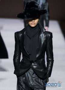 Schwarze Lederjacke Herbst-Winter 2019-2020