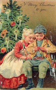 Frohe Weihnachten Grußkarte im Retro-Stil.