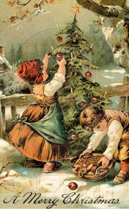 Frohe Weihnacht-Vintage Postkarte