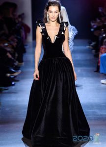 Schwarzes Samtkleid Herbst-Winter 2019-2020