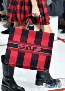 Rote karierte Tasche Dior Herbst-Winter 2019-2020