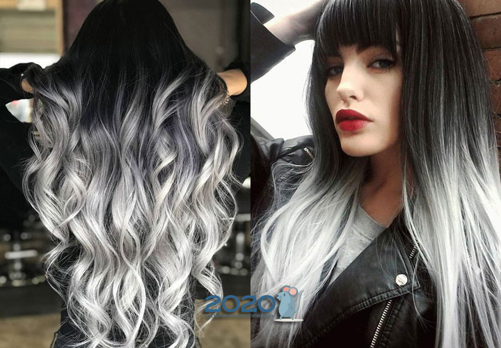 Modisches Ombre von Schwarz bis Platin für 2020