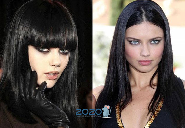 Modische schwarze Haarfarbe für 2020